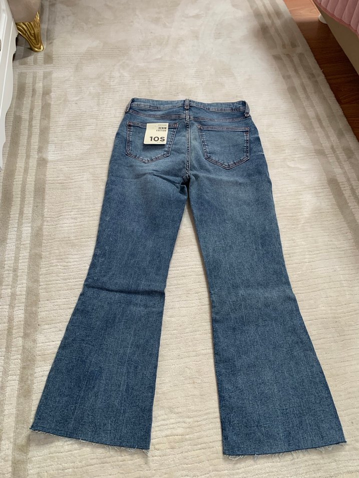 Kadın Mavi Normal Kesim Denim Pantolon - Görsel 2