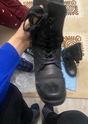 Erkek Siyah Biker Dizüstü Botlar - Görsel 2