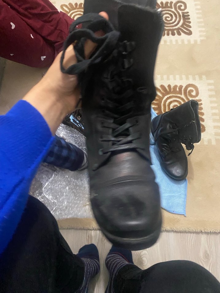 Erkek Siyah Biker Dizüstü Botlar - Görsel 2