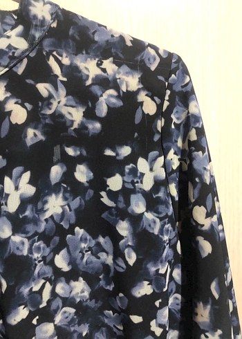 Uzun Mavi Kadın Elbise - Görsel 5