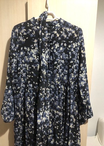 Uzun Mavi Kadın Elbise - Görsel 2