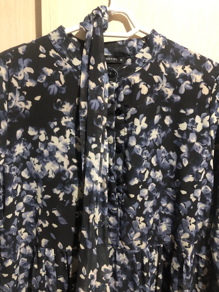 Uzun Mavi  Kadın Elbise - Görsel 3