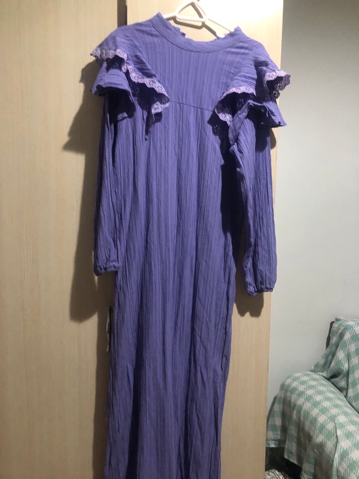 Mor Uzun Elbise - Görsel 2