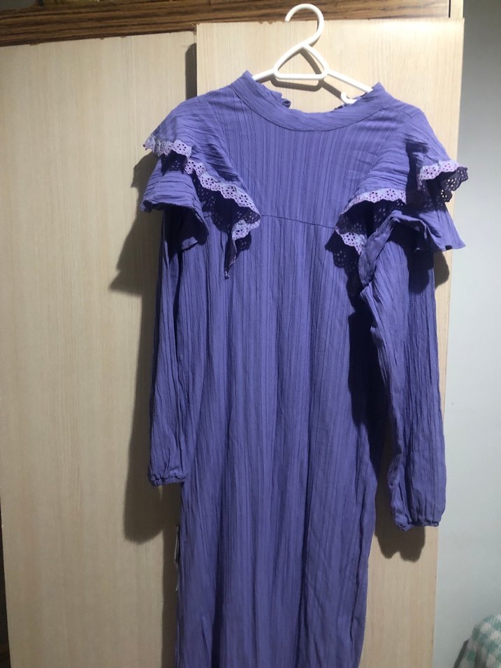 Mor Uzun Elbise - Görsel 4