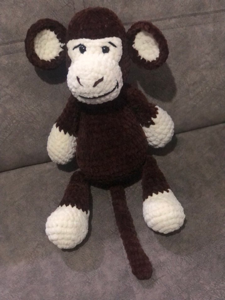 Kahverengi Peluş Maymun Oyuncak - Görsel 3