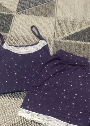 Mor  Mini Askılı Pijama Takımı - Görsel 5