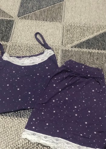 Mor  Mini Askılı Pijama Takımı - Görsel 3