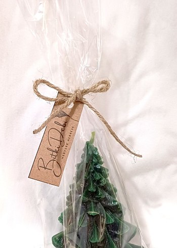 20 adet Yeşil Çam Ağacı Şekilli Mum - Görsel 4