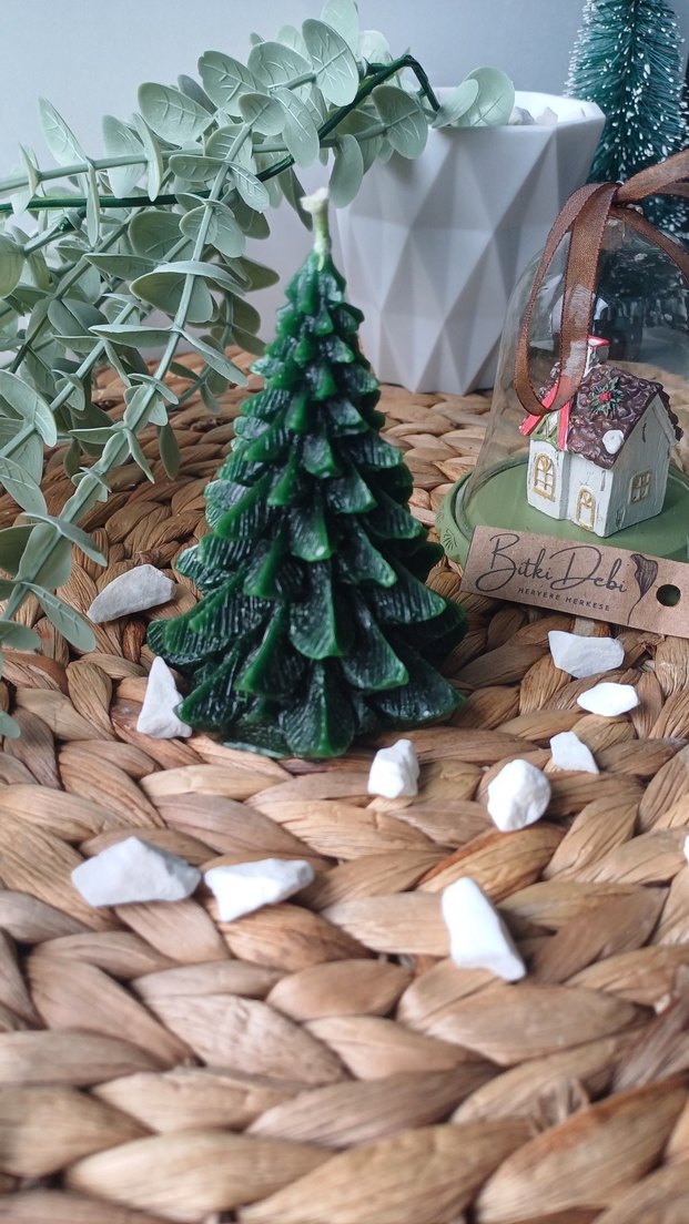 6 adet çam ağacı Dekoratif Mum Seti - Görsel 4