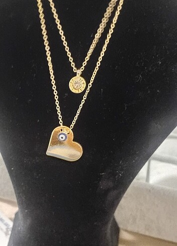 Kalp figürlü ikili kolye  - Görsel 2