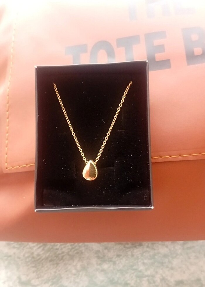 Kolye Hediyeli Kiremit renk Çanta  - Görsel 3