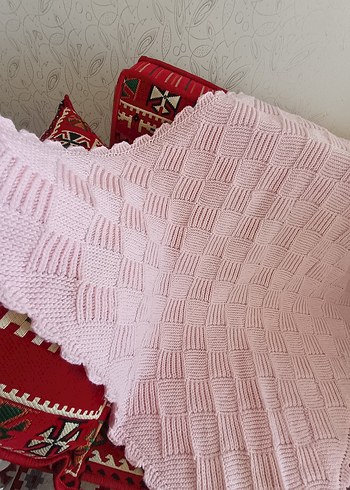 Pembe Örgü Çocuk Battaniyesi - Görsel 4