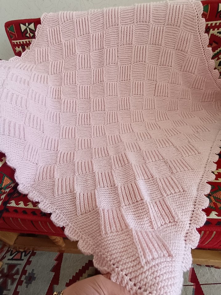 Pembe Örgü Çocuk Battaniyesi - Görsel 3