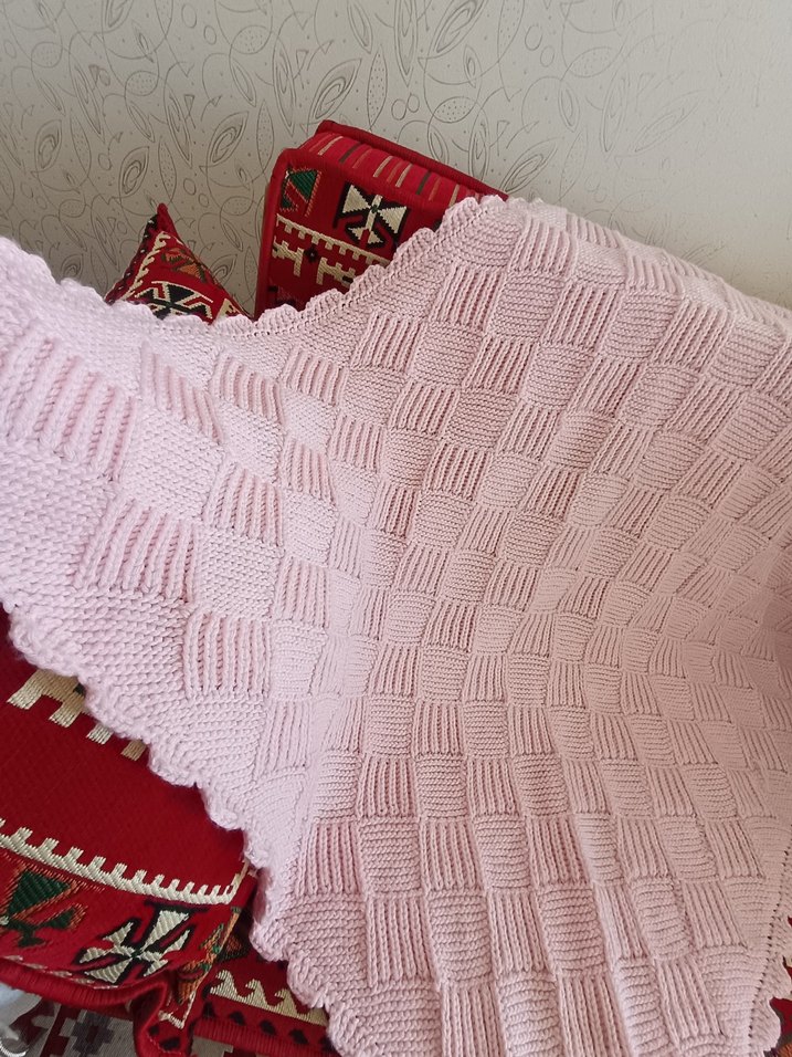Pembe Örgü Çocuk Battaniyesi - Görsel 4