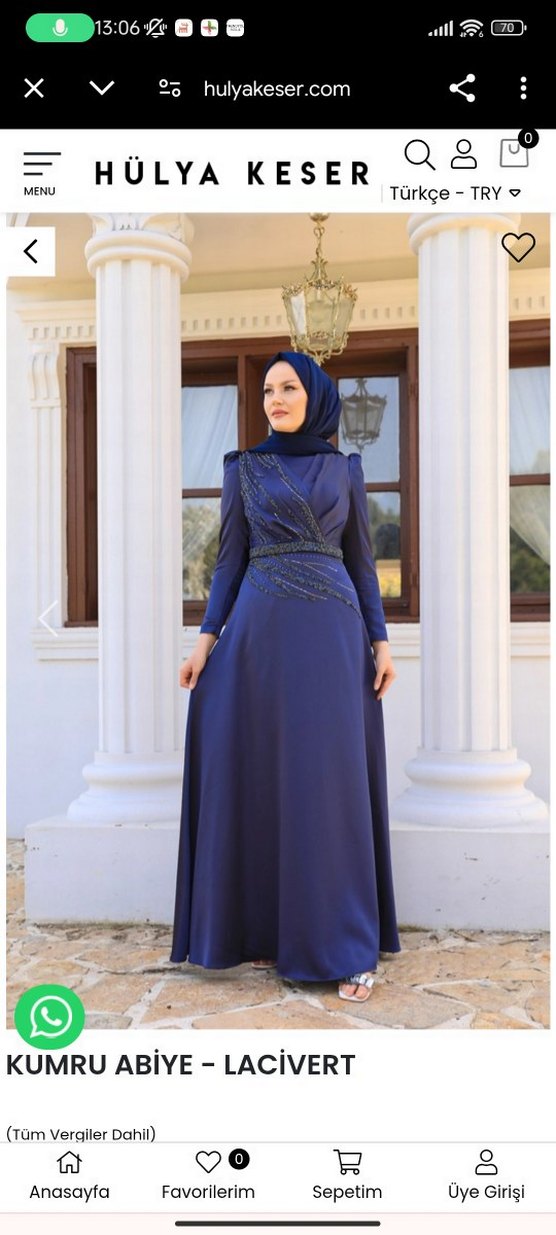 Navy İşlemeli Uzun Kollu Abiye Elbise - Görsel 5