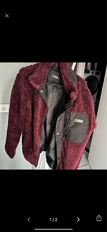 Peluş bordo ceket