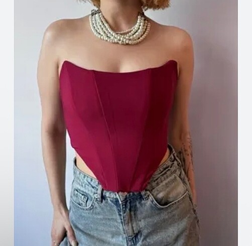Trendyol & Milla Bordo crop korse
