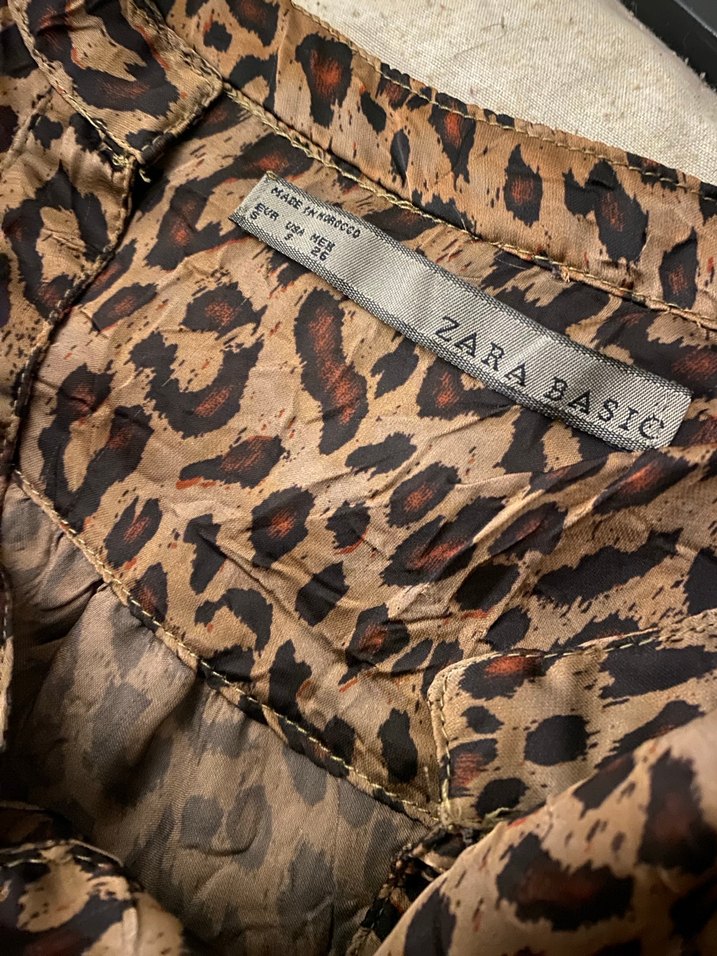 Leopar Desenli V Yaka Kadın Gömlek - Görsel 3