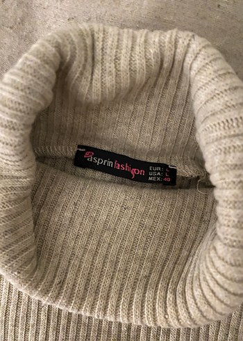 Ekru Balıkçı Yaka Triko Kadın Kazak - Görsel 4