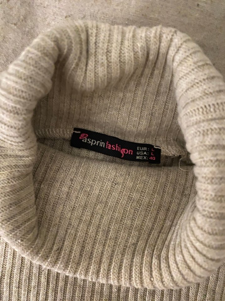 Ekru Balıkçı Yaka Triko Kadın Kazak - Görsel 4