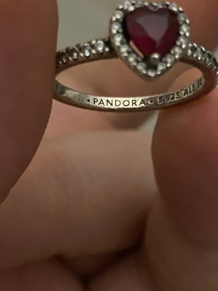 Kırmızı Taşlı Pandora Kalp Yüzük Orijinal - Görsel 3