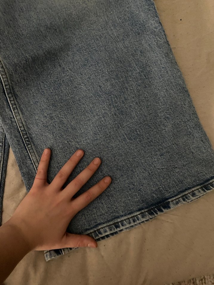 Mavi Bol Kesim Kadın Kot Pantolon - Görsel 3