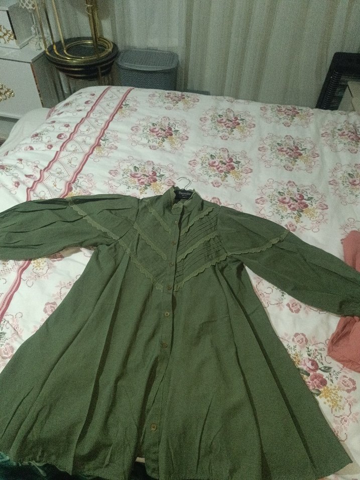 Piliseli Uzun Kollu Haki tunik - Görsel 2