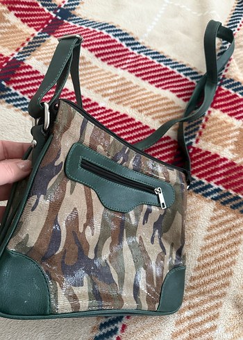 Deri Kamuflaj Desenli Fermuarlı Kadın Çanta - Görsel 2
