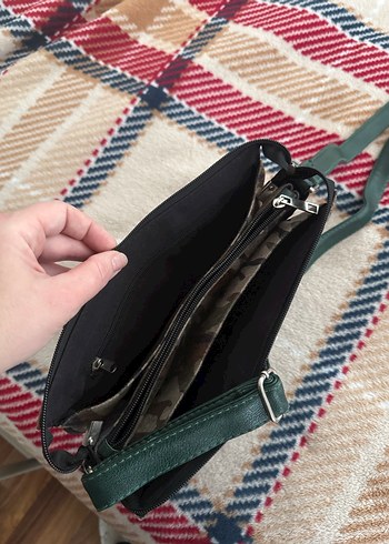 Deri Kamuflaj Desenli Fermuarlı Kadın Çanta - Görsel 3