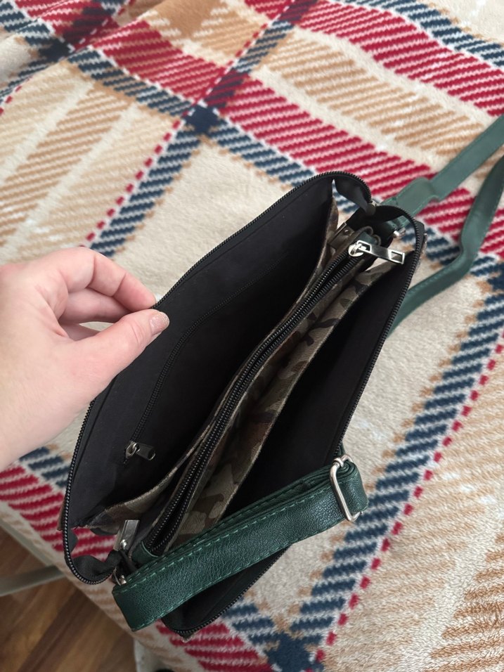 Deri Kamuflaj Desenli Fermuarlı Kadın Çanta - Görsel 3