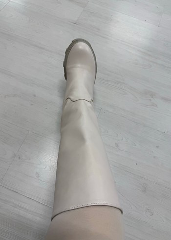 Kadın Beyaz Deri çizme - Görsel 4