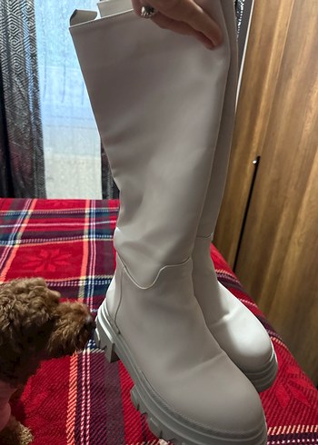 Kadın Beyaz Deri çizme - Görsel 2