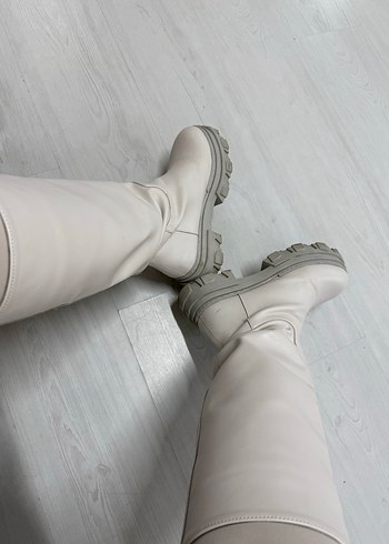 Kadın Beyaz Deri çizme - Görsel 6