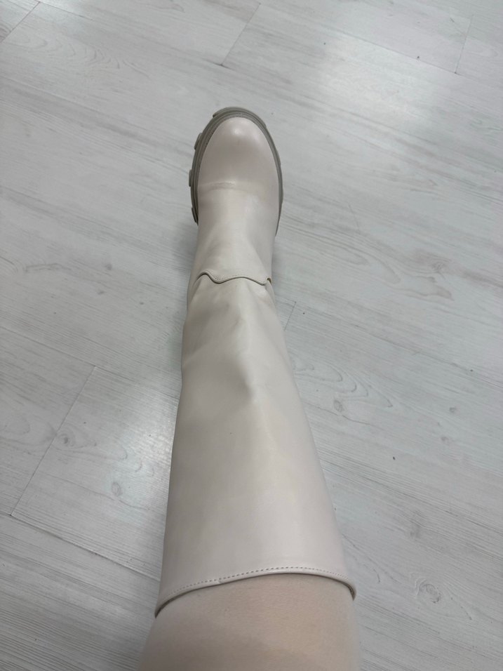 Kadın Beyaz Deri çizme - Görsel 4