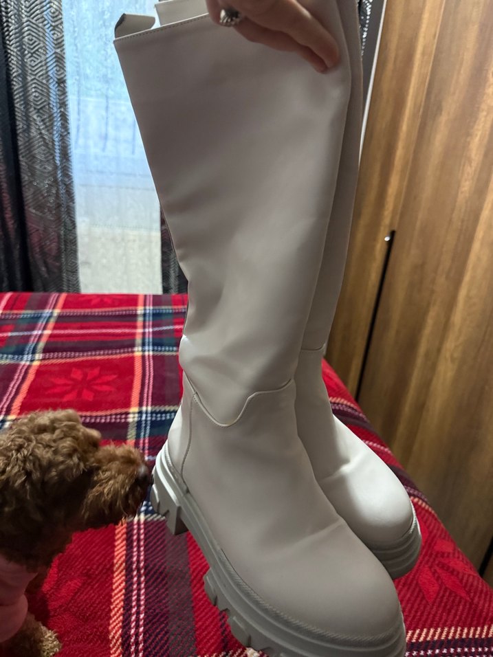 Kadın Beyaz Deri çizme - Görsel 2