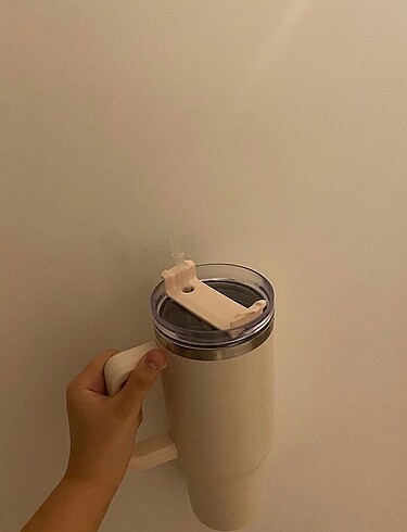 Beden ten rengi Renk 1.2L Bej Paslanmaz Çelik Pipetli Termos