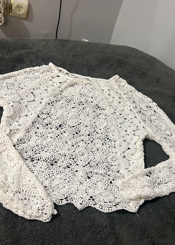 Pull and Bear Bohem Tarz Beyaz dantel Kadın bluz