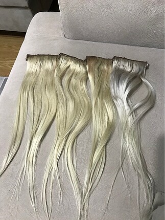 Platin sarı çıtçıt postiş gercek sac