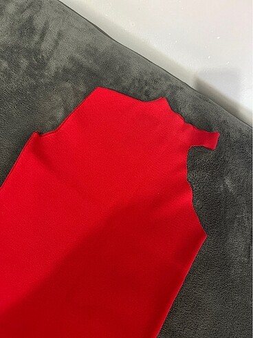 Diğer Kırmızı kalem elbise kol boyun detaylı