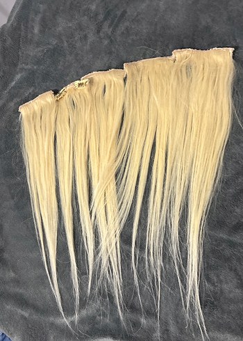 Platin sarısı gerçek sac cıt cıt postiş - Görsel 2