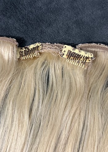 Platin sarısı gerçek sac cıt cıt postiş - Görsel 4