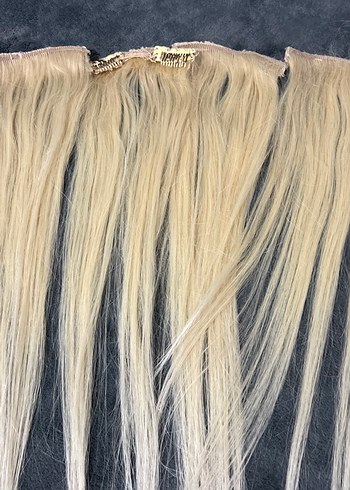 Platin sarısı gerçek sac cıt cıt postiş - Görsel 3