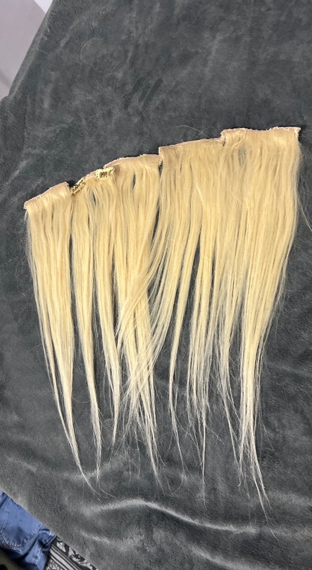 Platin sarısı gerçek sac cıt cıt postiş - Görsel 2