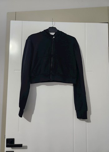 HM Siyah M Beden Crop Ceket - Görsel 2