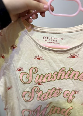 Kız Çocuk Pembe Baskılı Kısa Kollu Tişört - Görsel 2