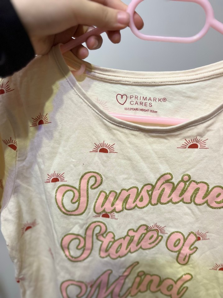 Kız Çocuk Pembe Baskılı Kısa Kollu Tişört - Görsel 2