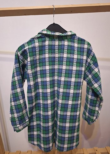 Düğmeli Yeşil Kareli Kadın Gömlek - Görsel 4