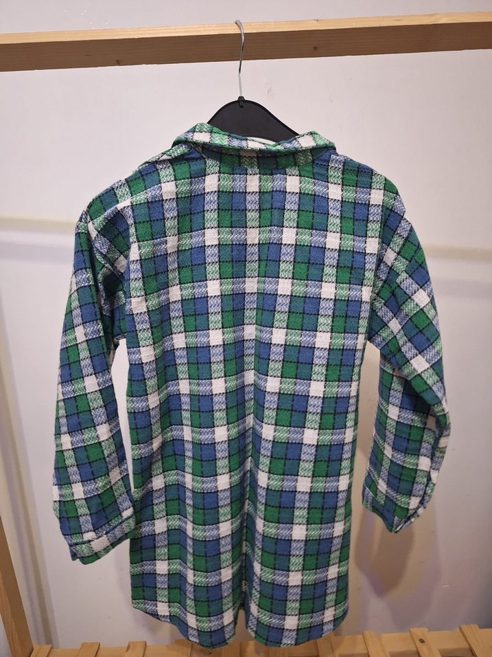 Düğmeli Yeşil Kareli Kadın Gömlek - Görsel 4