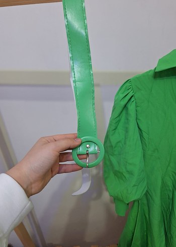 Yeşil Midi Düğmeli elbise - Görsel 4