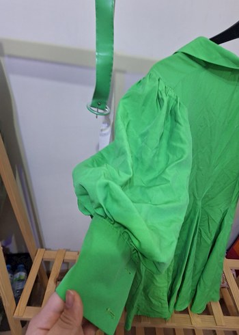 Yeşil Midi Düğmeli elbise - Görsel 3